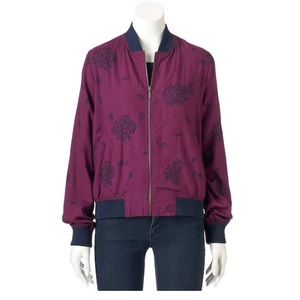 Purple floral bomber jacket